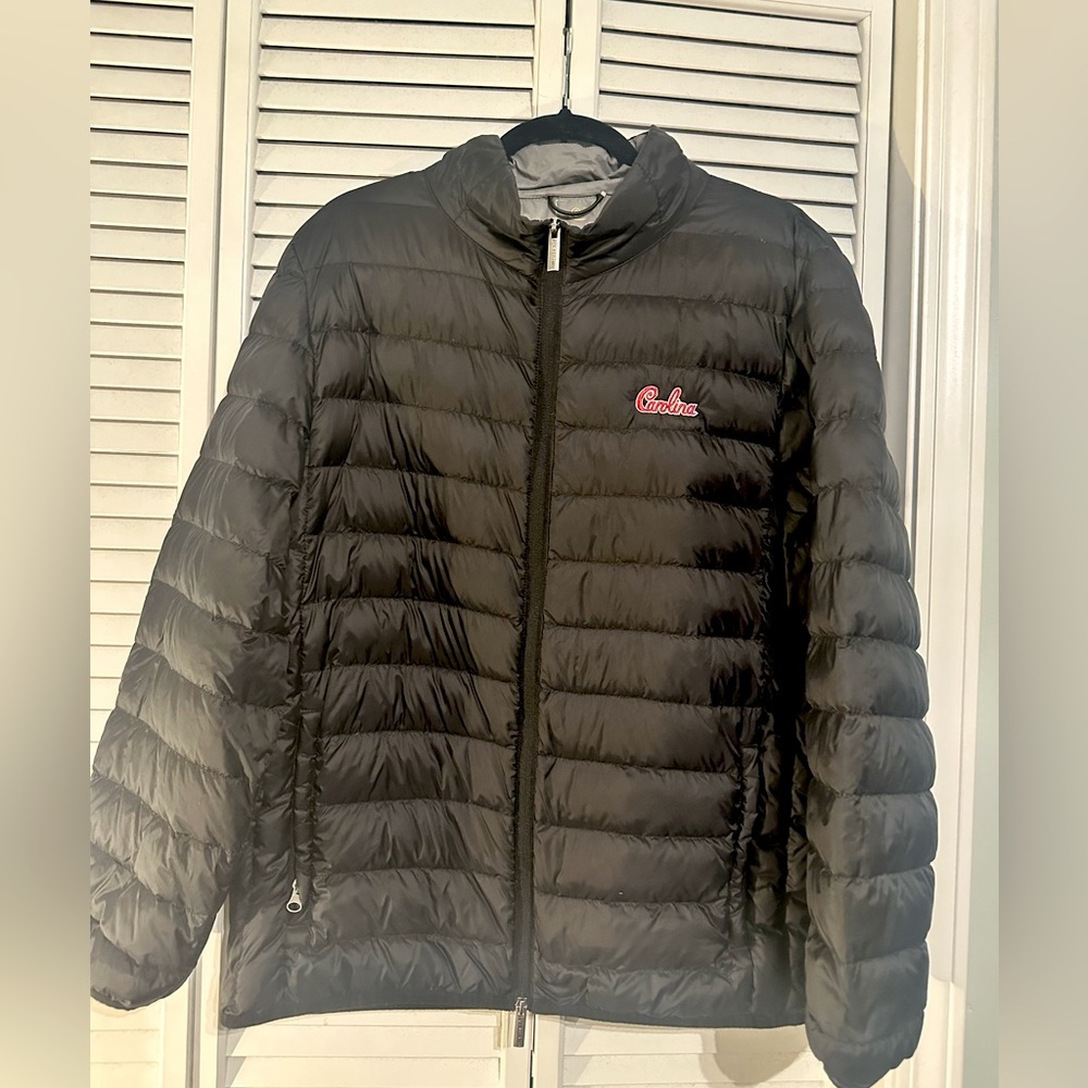 XL USC “Carolina” black puffer jacket.
